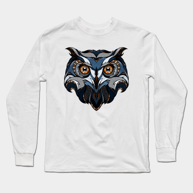 Blue Owl Long Sleeve T-Shirt by AndreasPreis